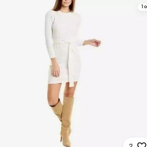 NWT Nordstrom brand Area Stars Belted sweater dress ivory size small